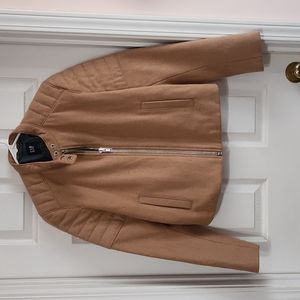 Wool, Moto style tan jacket